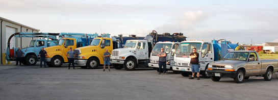Team with trucks